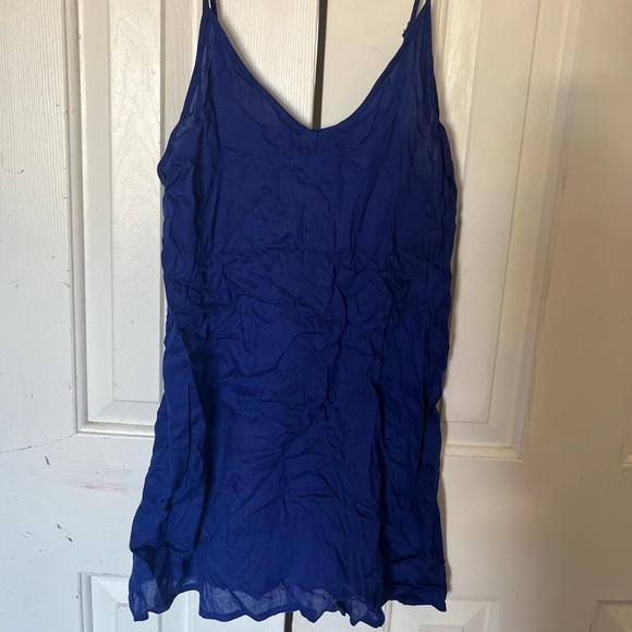 Free People Sunsetter Printed Peasant Blue Floral Combo Dress - Picture 4 of 4